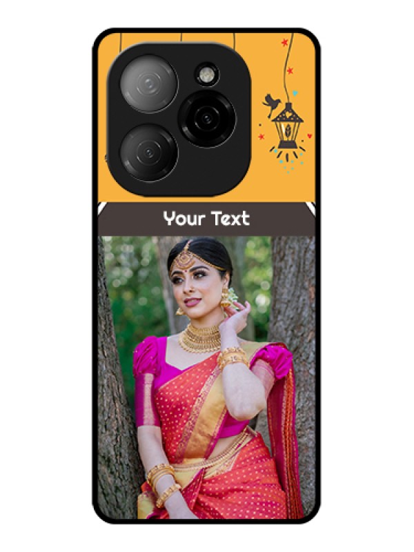 Custom Tecno Spark 20 Pro 5G Custom Glass Phone Case - With Family Picture And Icons