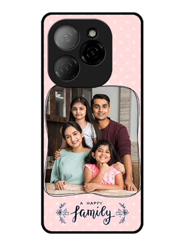 Custom Tecno Spark 20 Pro 5G Custom Glass Phone Case - Family With Dots Design