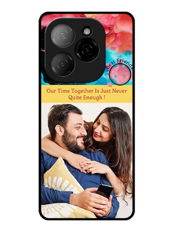 Custom Tecno Spark 20 Pro 5G Custom Glass Phone Case - Quote With Acrylic Painting Design