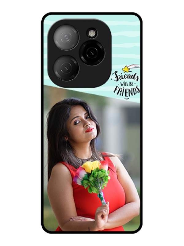 Custom Tecno Spark 20 Pro 5G Custom Glass Phone Case - Friends Picture Icon Design