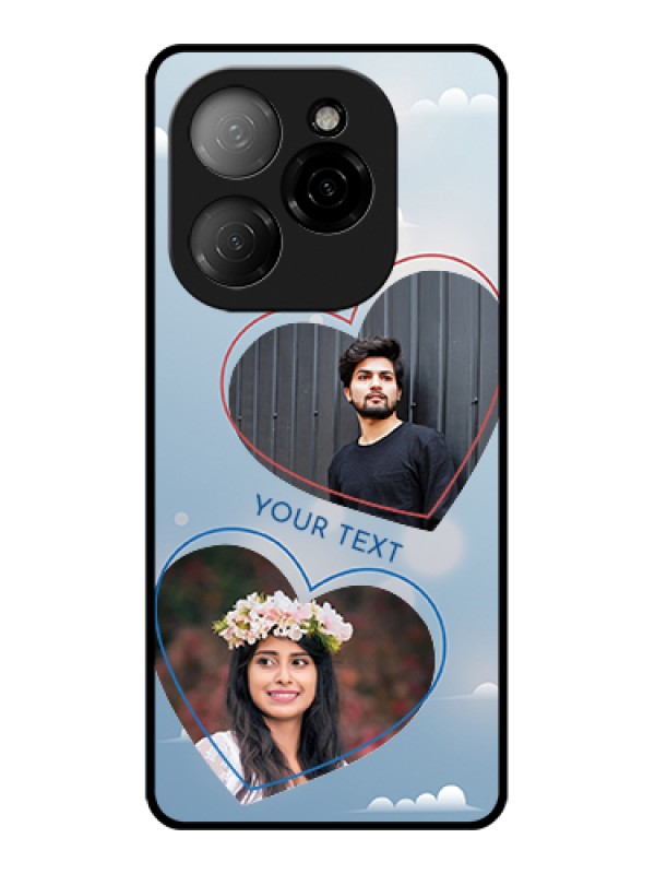 Custom Tecno Spark 20 Pro 5G Custom Glass Phone Case - Blue Color Couple Design