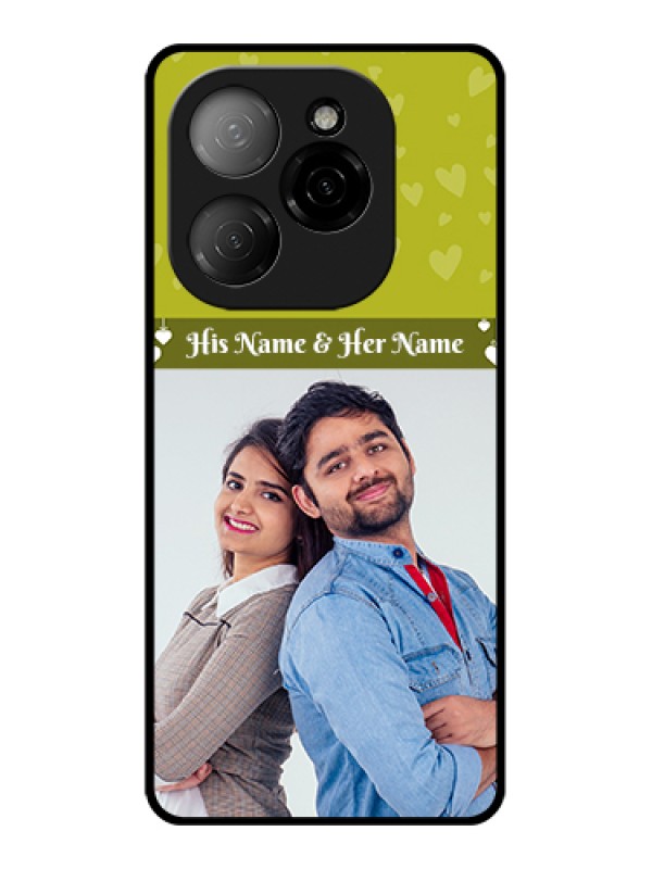 Custom Tecno Spark 20 Pro 5G Custom Glass Phone Case - You & Me Heart Design