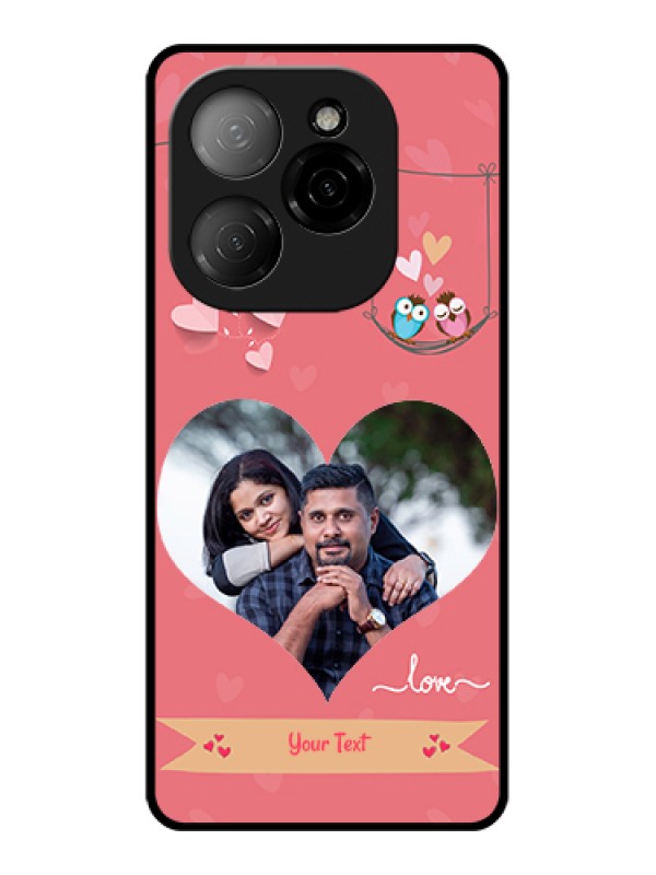 Custom Tecno Spark 20 Pro 5G Custom Glass Phone Case - Peach Color Love Design