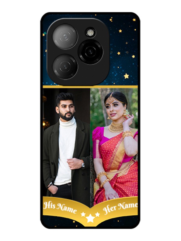 Custom Tecno Spark 20 Pro 5G Custom Glass Phone Case - Galaxy Stars Backdrop Design