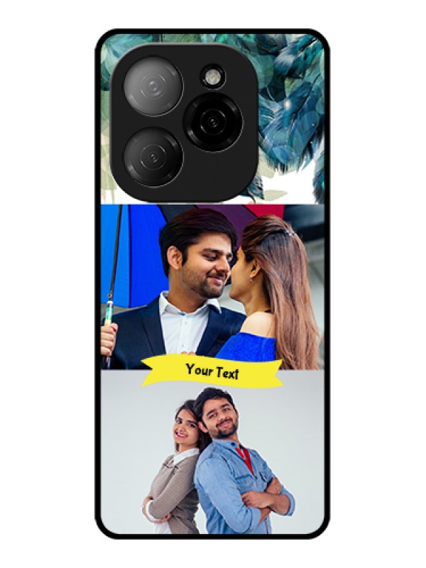 Custom Tecno Spark 20 Pro 5G Custom Glass Phone Case - Image With Boho Peacock Feather Design