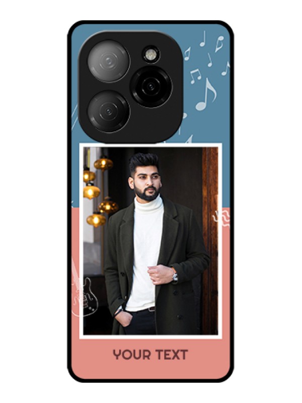 Custom Tecno Spark 20 Pro 5G Custom Glass Phone Case - With Color Musical Note Design