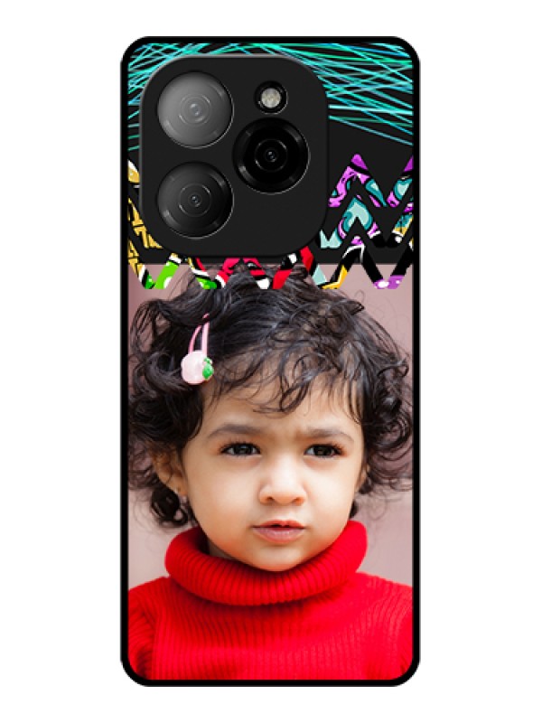 Custom Tecno Spark 20 Pro 5G Custom Glass Phone Case - Neon Abstract Design