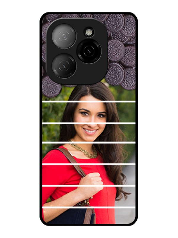 Custom Tecno Spark 20 Pro 5G Custom Glass Phone Case - With Oreo Biscuit Design