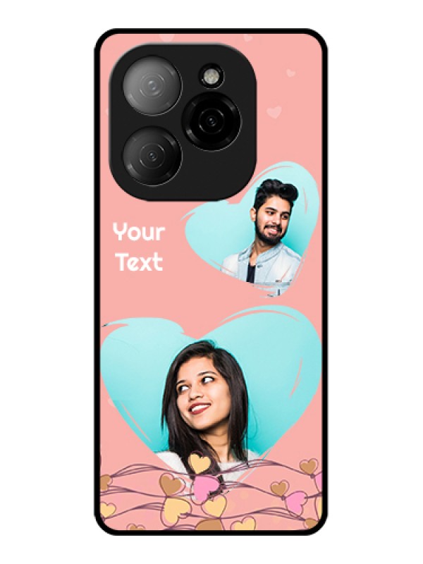 Custom Tecno Spark 20 Pro 5G Custom Glass Phone Case - Love Doodle Design