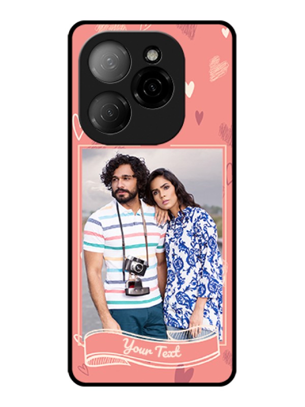 Custom Tecno Spark 20 Pro 5G Custom Glass Phone Case - Love Doodle Art Design