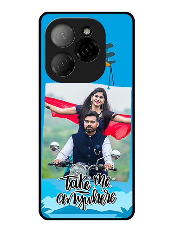 Custom Tecno Spark 20 Pro 5G Custom Glass Phone Case - Traveller Design