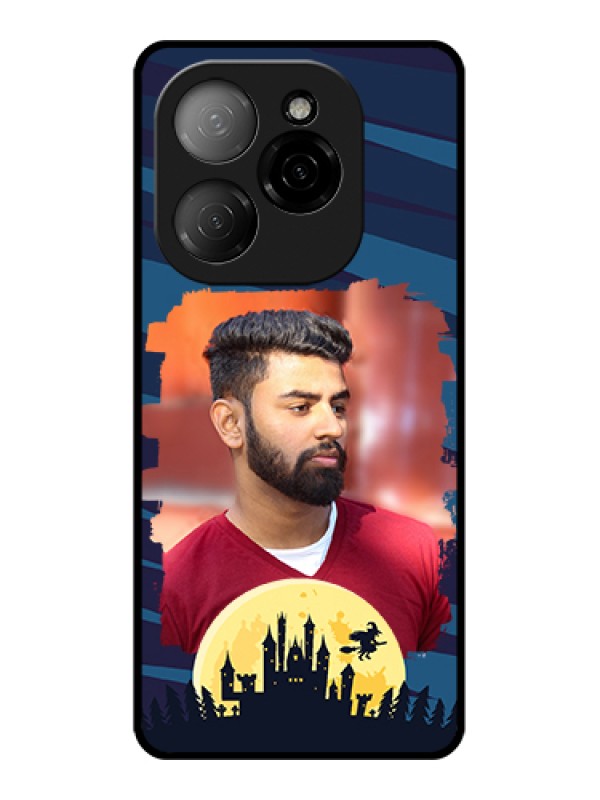 Custom Tecno Spark 20 Pro 5G Custom Glass Phone Case - Halloween Witch Design