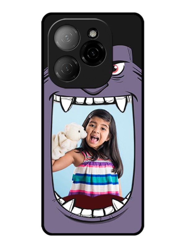 Custom Tecno Spark 20 Pro 5G Custom Glass Phone Case - Angry Monster Design