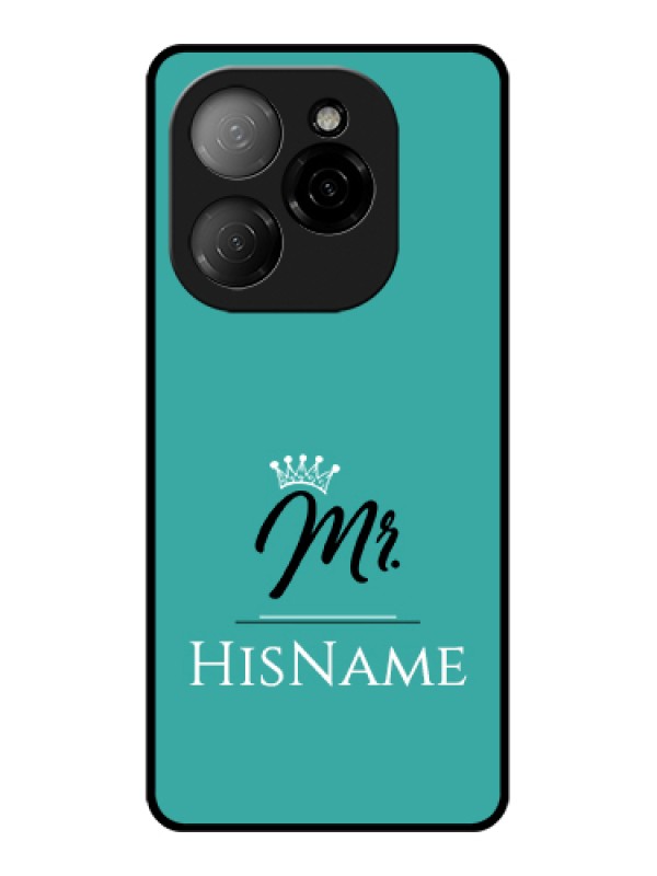 Custom Tecno Spark 20 Pro 5G Custom Glass Phone Case - Mr With Name Design