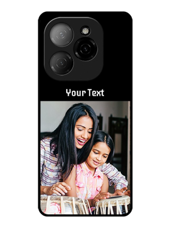 Custom Tecno Spark 20 Pro 5G Custom Glass Phone Case - Photo With Name Design