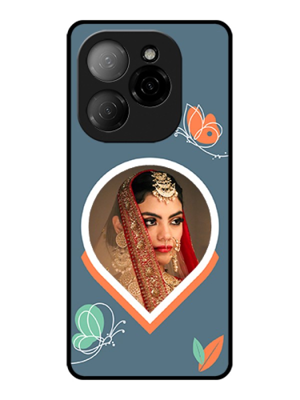 Custom Tecno Spark 20 Pro 5G Custom Glass Phone Case - Droplet Butterflies Design