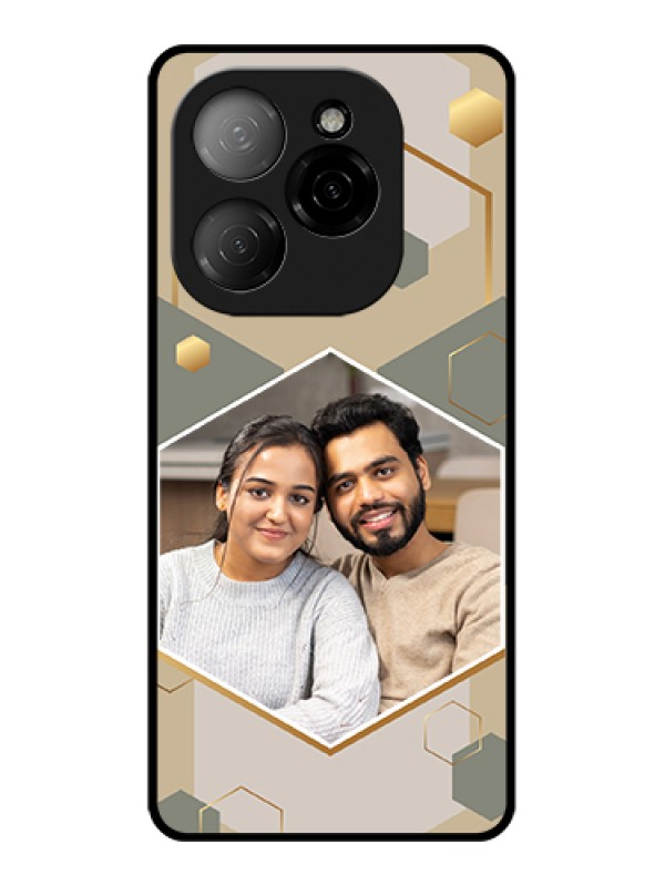 Custom Tecno Spark 20 Pro 5G Custom Glass Phone Case - Stylish Hexagon Pattern Design