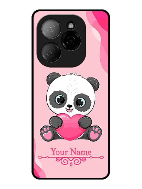 Custom Tecno Spark 20 Pro 5G Custom Glass Phone Case - Cute Panda Design