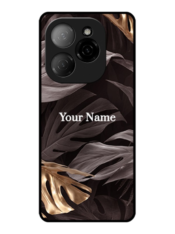 Custom Tecno Spark 20 Pro 5G Custom Glass Phone Case - Wild Leaves Digital Paint Design