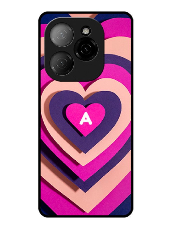 Custom Tecno Spark 20 Pro 5G Custom Glass Phone Case - Cute Heart Pattern Design