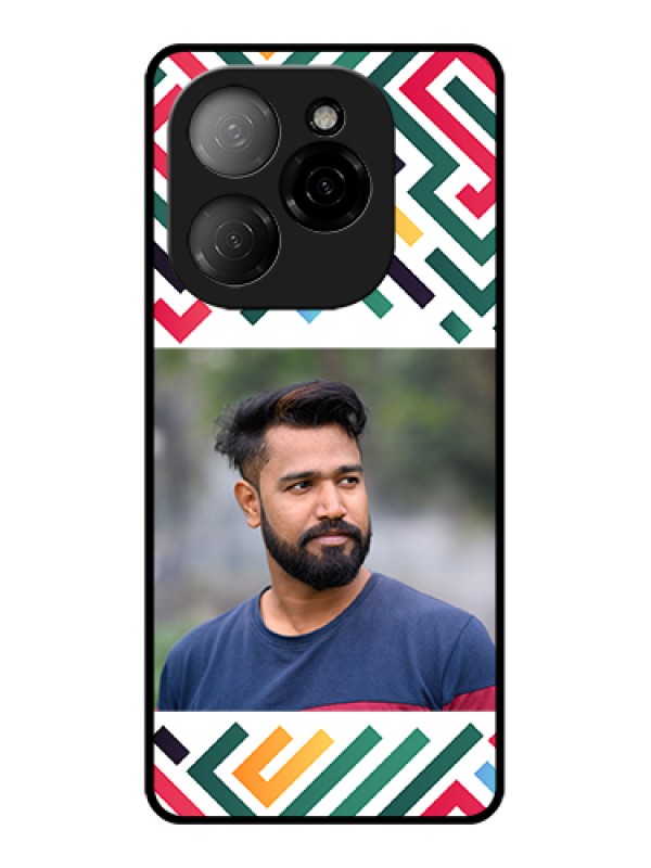 Custom Tecno Spark 20 Pro 5G Custom Glass Phone Case - Colorful Maze Pattern Design