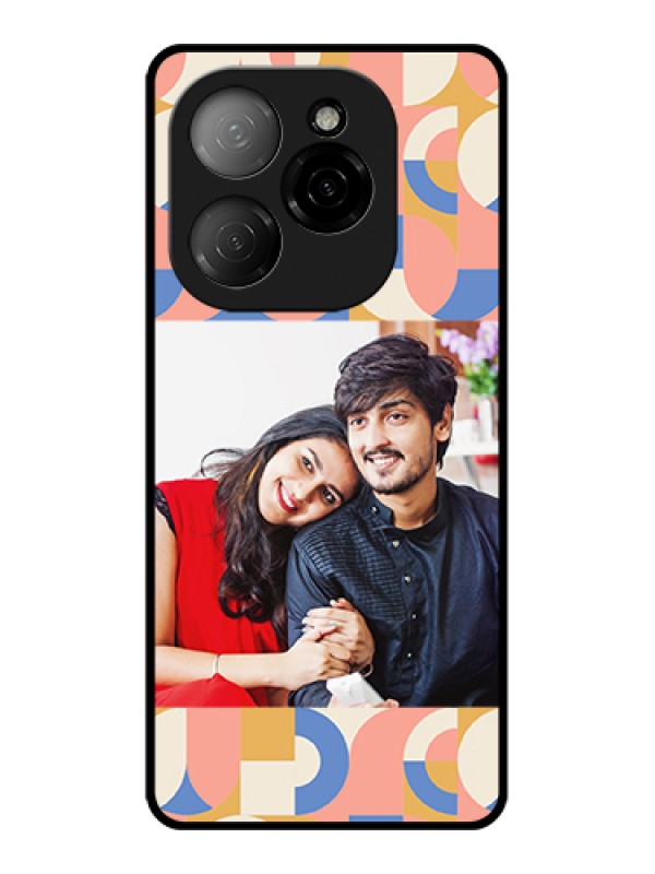 Custom Tecno Spark 20 Pro 5G Custom Glass Phone Case - Semi - Circle Maze Pattern Design