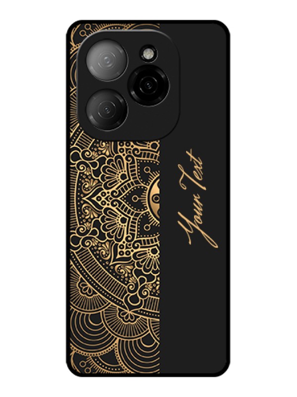 Custom Tecno Spark 20 Pro 5G Custom Glass Phone Case - Mandala Art With Custom Text Design