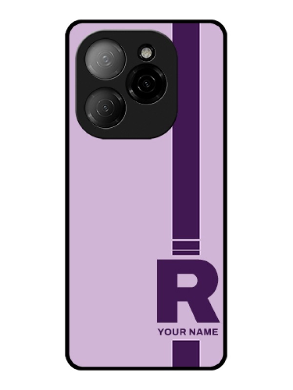 Custom Tecno Spark 20 Pro 5G Custom Glass Phone Case - Simple Dual Tone Stripe With Name Design