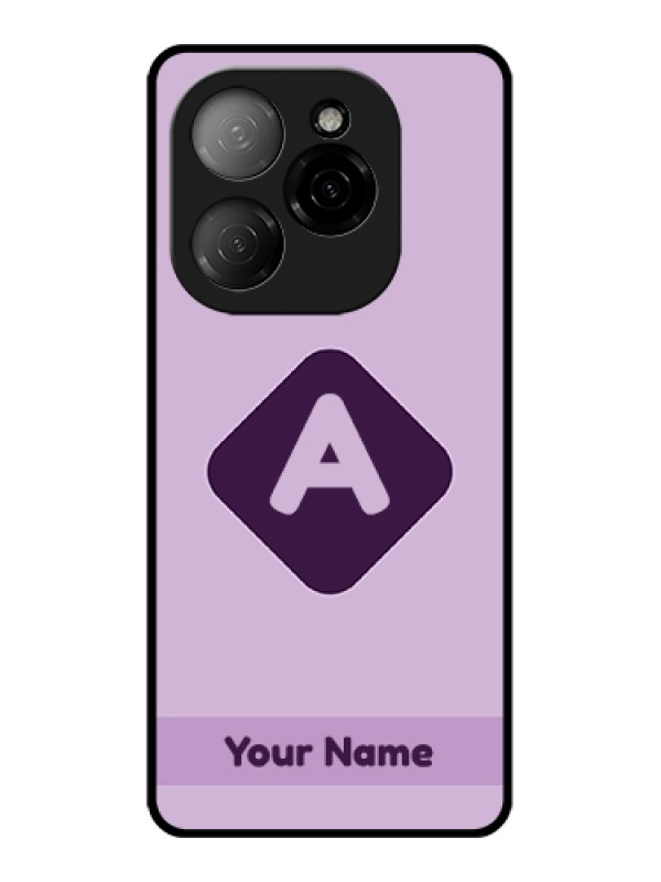 Custom Tecno Spark 20 Pro 5G Custom Glass Phone Case - Custom Letter In Curved Badge Design