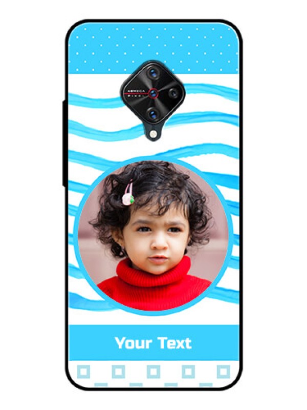 Custom Vivo S1 Pro Custom Glass Phone Case  - Simple Blue Case Design