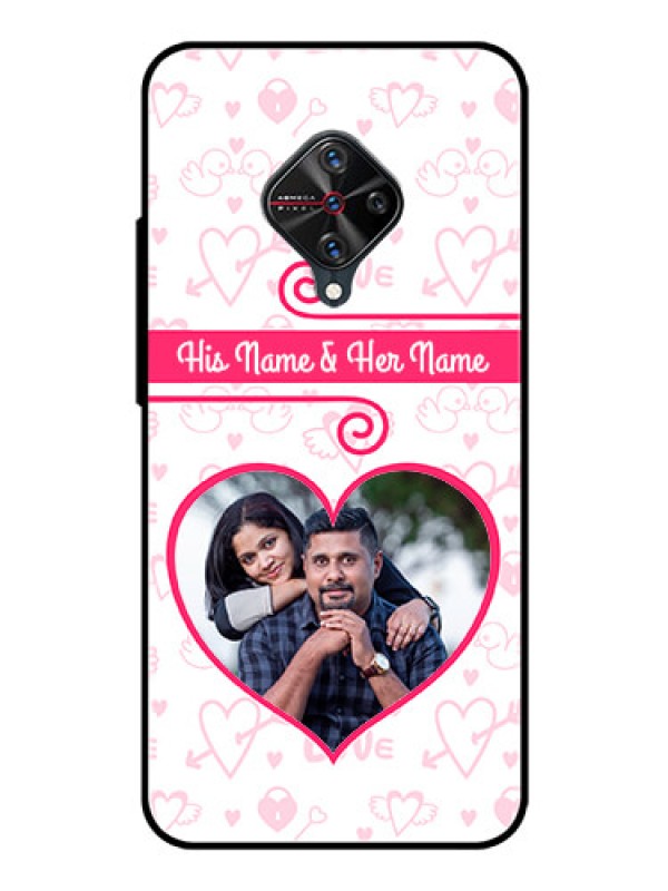 Custom Vivo S1 Pro Personalized Glass Phone Case  - Heart Shape Love Design