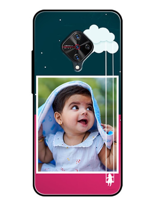 Custom Vivo S1 Pro Custom Glass Phone Case  - Cute Girl with Cloud Design