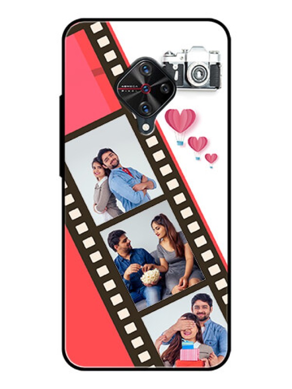 Custom Vivo S1 Pro Personalized Glass Phone Case  - 3 Image Holder with Film Reel