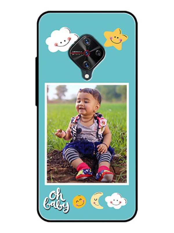 Custom Vivo S1 Pro Personalized Glass Phone Case  - Smiley Kids Stars Design