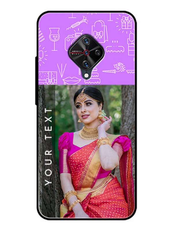 Custom Vivo S1 Pro Custom Glass Mobile Case  - Birthday Icons Design