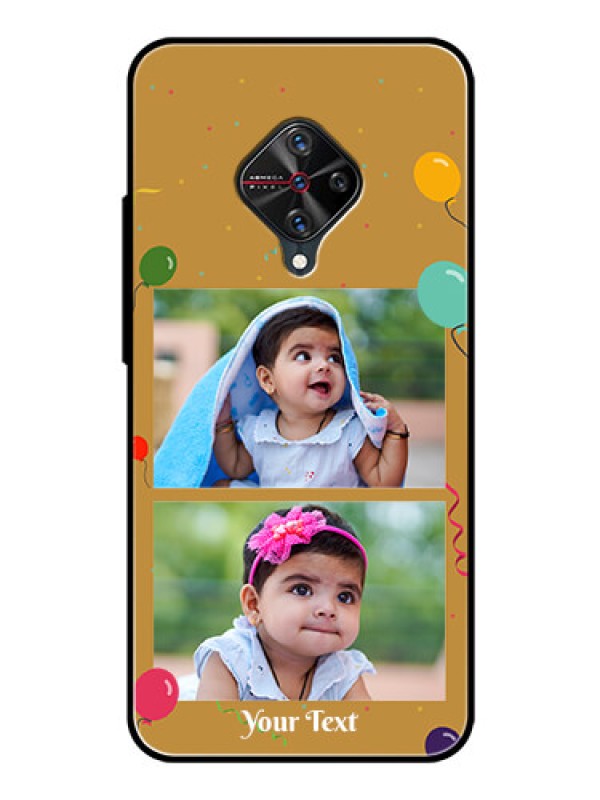 Custom Vivo S1 Pro Personalized Glass Phone Case  - Image Holder with Birthday Celebrations Design