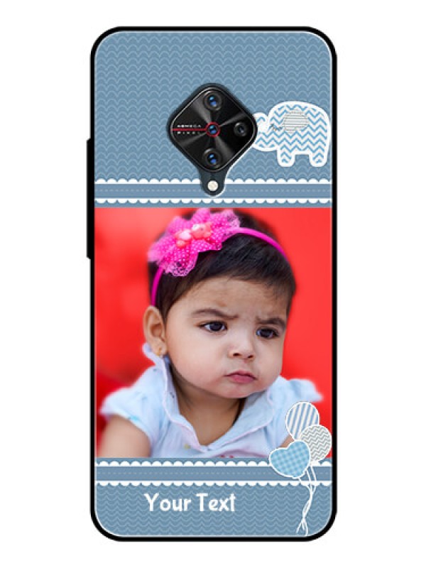 Custom Vivo S1 Pro Photo Printing on Glass Case  - with Kids Pattern Design