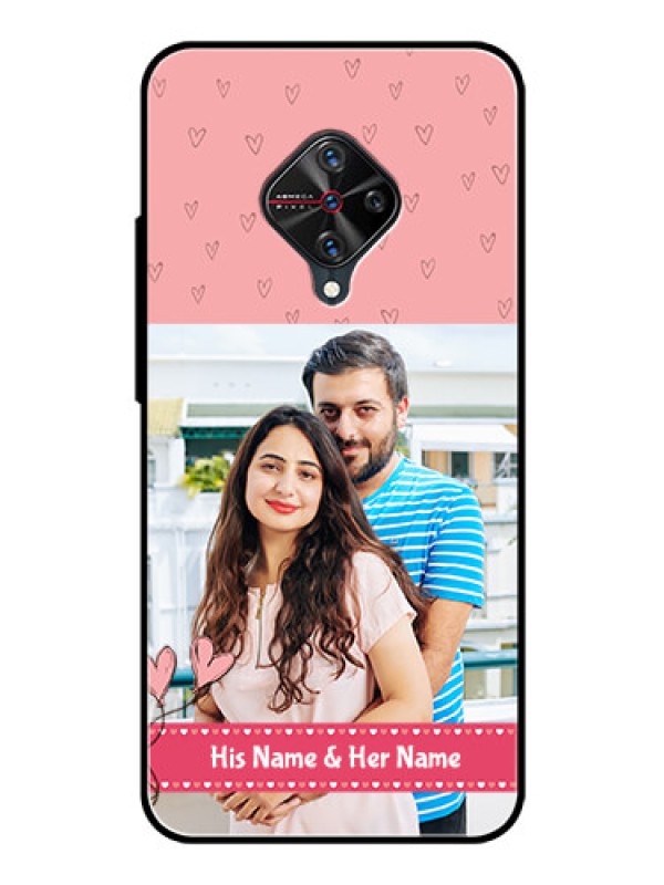 Custom Vivo S1 Pro Personalized Glass Phone Case  - Love Design Peach Color