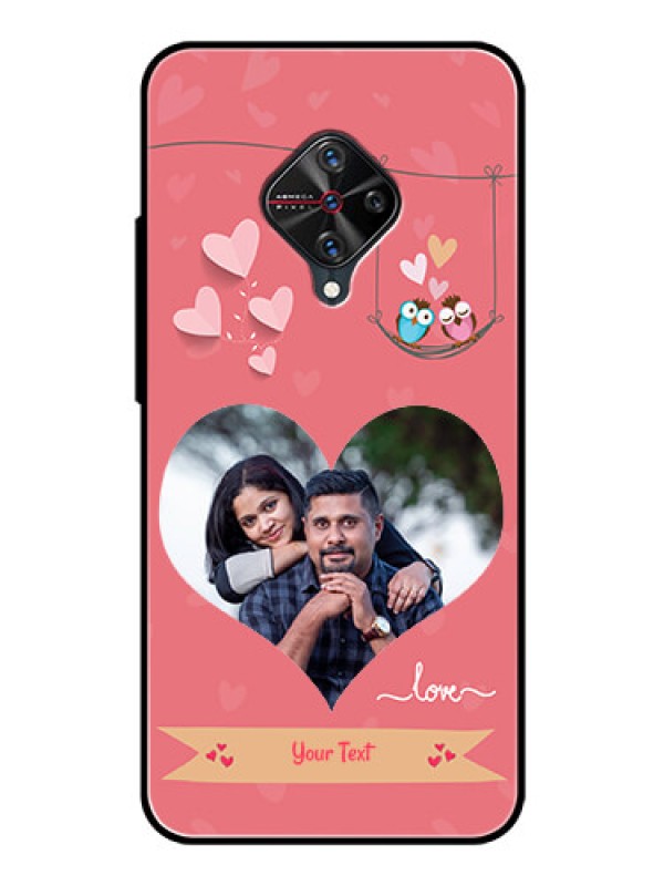 Custom Vivo S1 Pro Personalized Glass Phone Case  - Peach Color Love Design 