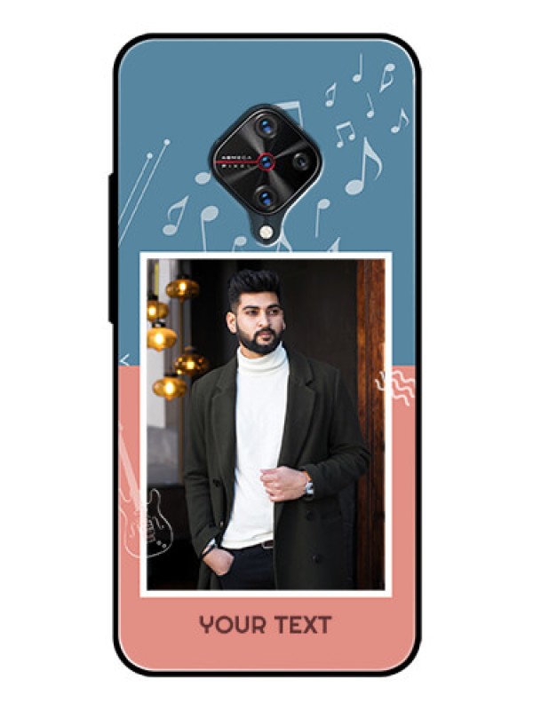 Custom Vivo S1 Pro Photo Printing on Glass Case  - with Color Musical Note Design