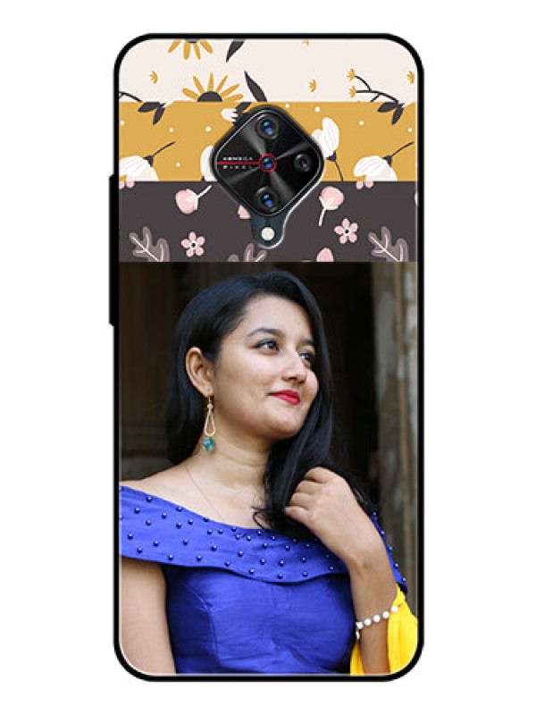 Custom Vivo S1 Pro Custom Glass Phone Case  - Stylish Floral Design