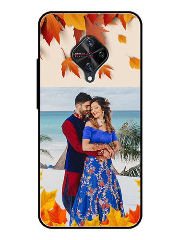 Custom Vivo S1 Pro Photo Printing on Glass Case  - Autumn Maple Leaves Design