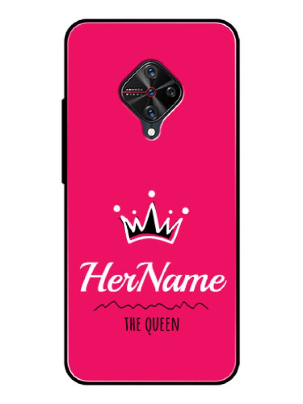 Custom Vivo S1 Pro Glass Phone Case Queen with Name