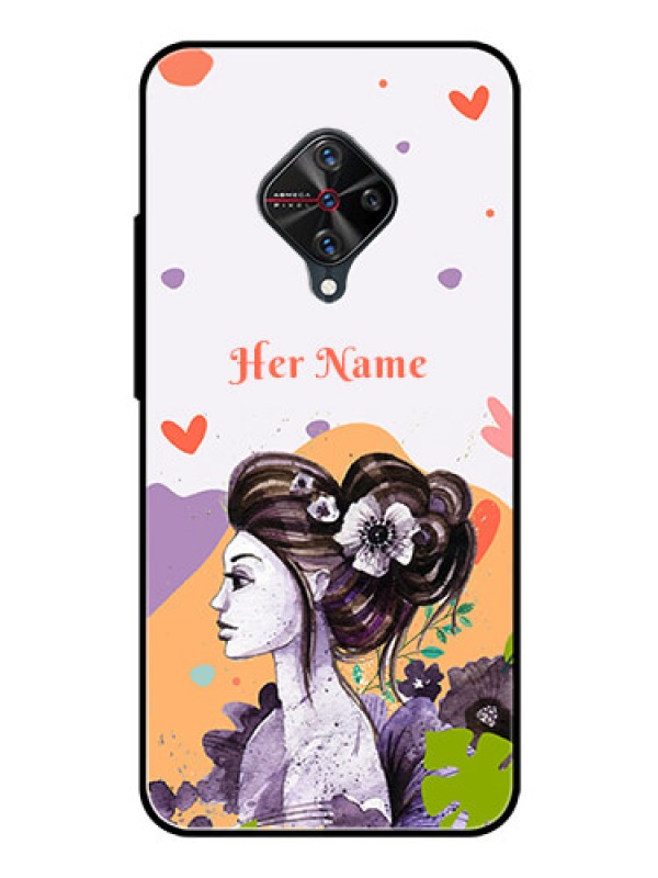 Custom Vivo S1 Pro Personalized Glass Phone Case - Woman And Nature Design