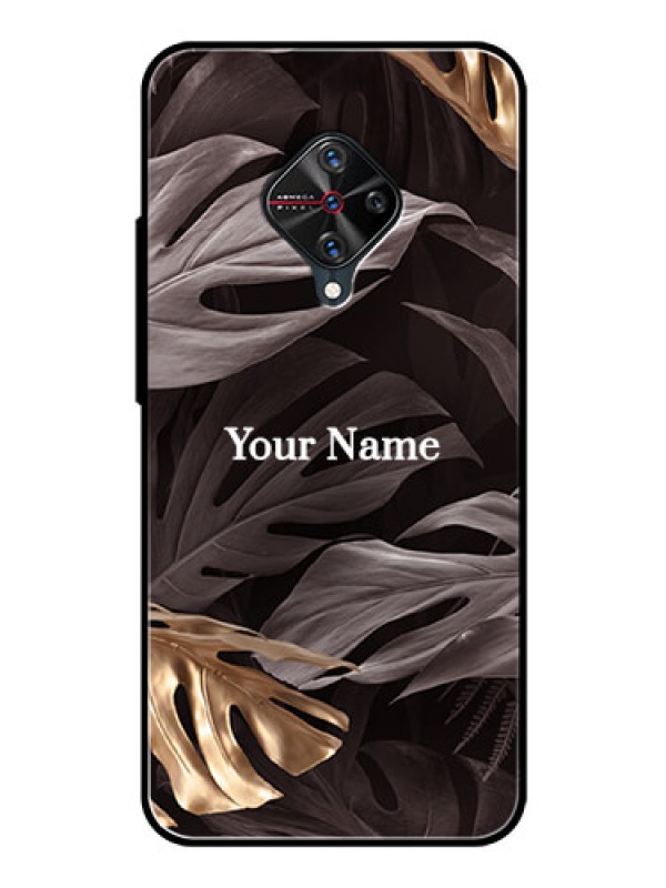 Custom Vivo S1 Pro Personalised Glass Phone Case - Wild Leaves digital paint Design