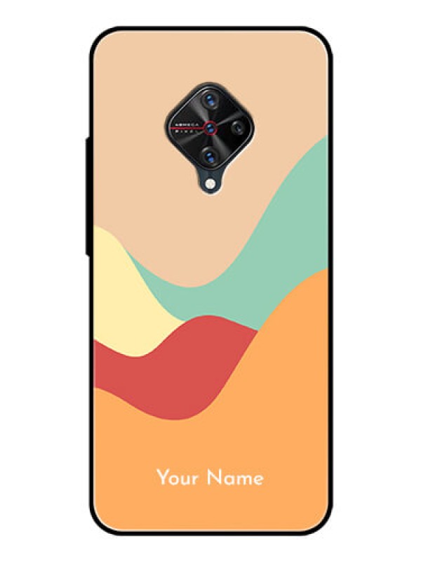 Custom Vivo S1 Pro Personalized Glass Phone Case - Ocean Waves Multi-colour Design