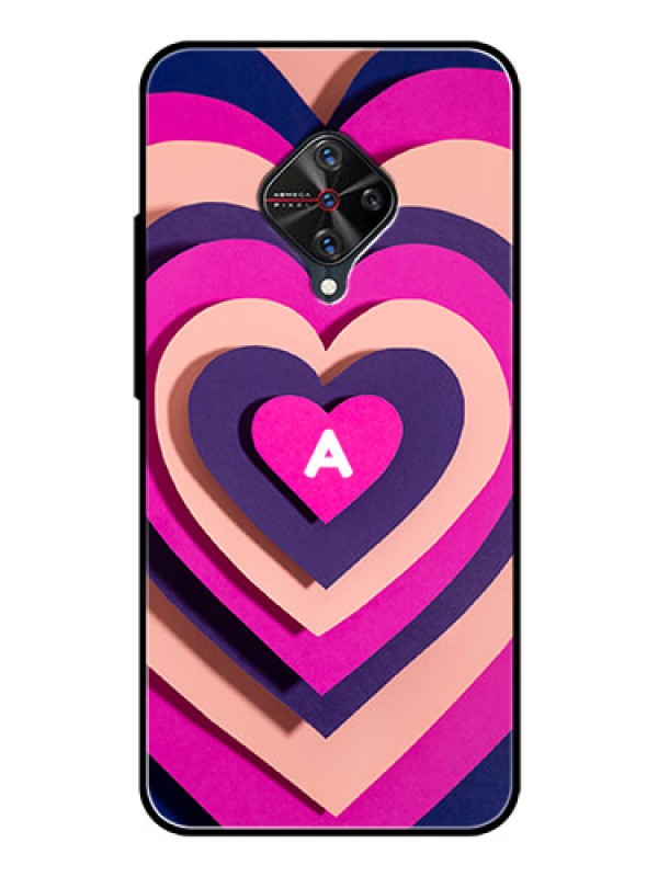 Custom Vivo S1 Pro Custom Glass Mobile Case - Cute Heart Pattern Design