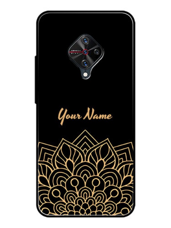 Custom Vivo S1 Pro Custom Glass Phone Case - Golden mandala Design