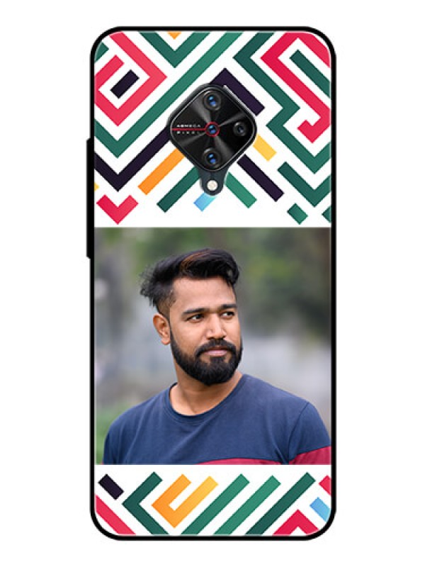 Custom Vivo S1 Pro Personalized Glass Phone Case - Colorful Maze Pattern Design