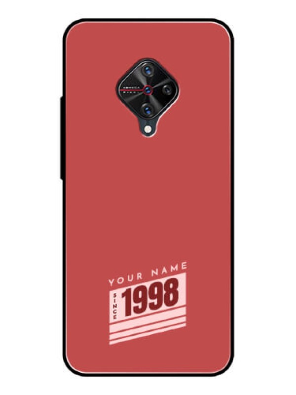 Custom Vivo S1 Pro Custom Glass Phone Case - Red custom year of birth Design